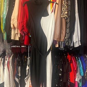 Black and White Asymmetrical Dress